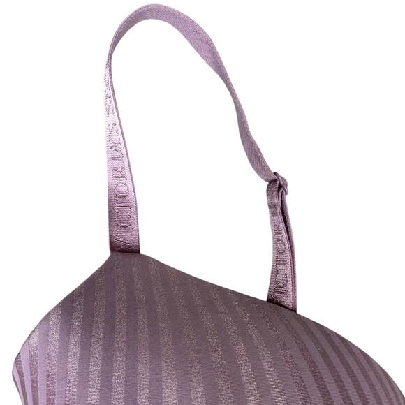 Victoria’s Secret T-Shirt Lightly Lined Wireless Bra Lavender Stripe Size 36DD - Picture 4 of 8